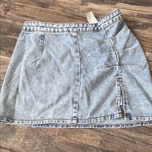 SHEIN Light Blue Denim Mini Skirt